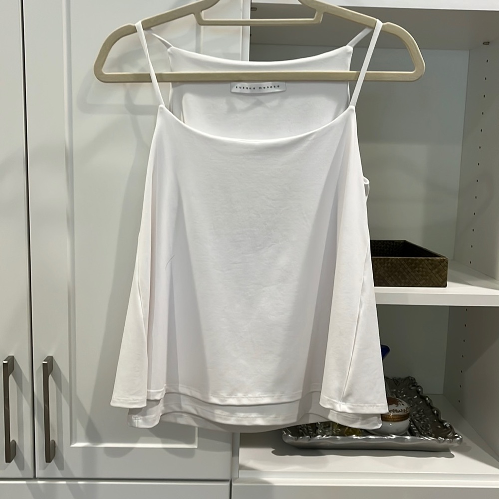 Susana Monaco white xs layered top. Brand new and never worn